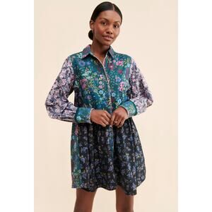 Free People My Time Oversized Shirtdress Sz S